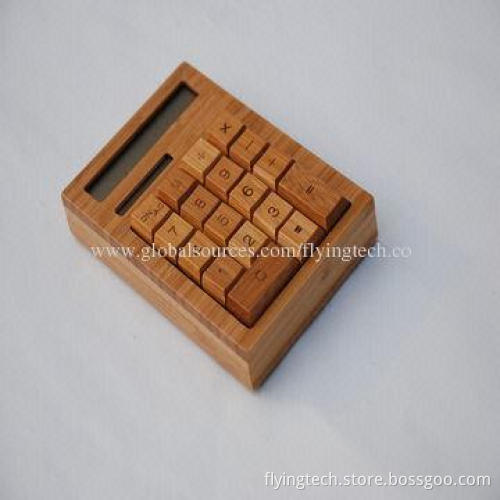 Popular environmental protection 12 digital bamboo solar calculator, factory supply